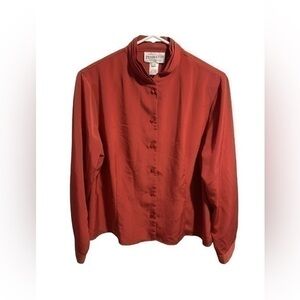 Pendleton Red Vintage High Neck Button Down Size 16